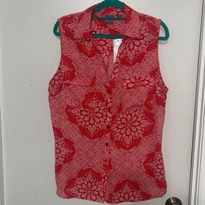 NYC Brand new sleeveless top button up blouse with tags size L
